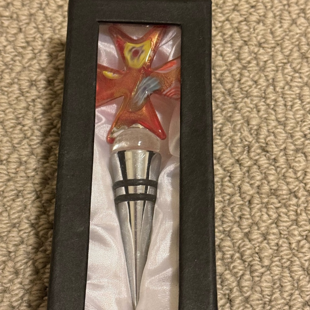 Venetian glass wine bottle stopper